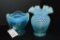 1 Opalescent Blue Carnival Vase 6