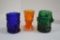 3 Toothpick Holders: Cobalt Indian, Orange India, Green India