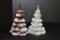 2 Hand painted Holiday Trees: 1 Fenton - 6 1/2