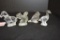 Group Clear Glass Figurines: Horse, Bird, Squirrel, Goose