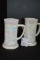 Pair of Milk Glass Carnival Mugs: 3 Men Scene 6