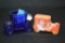 1 Orange Slag Car by Boyd, 1 Cobalt Car Toothpick Holder