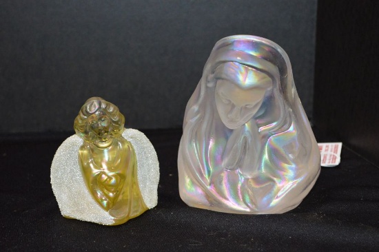 2 Figurines: "Mary" by Fenton 5," Small Carnival Angel