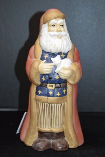 9" Tall Santa Figurine - Hand painted, Signed and Numbered by Fenton