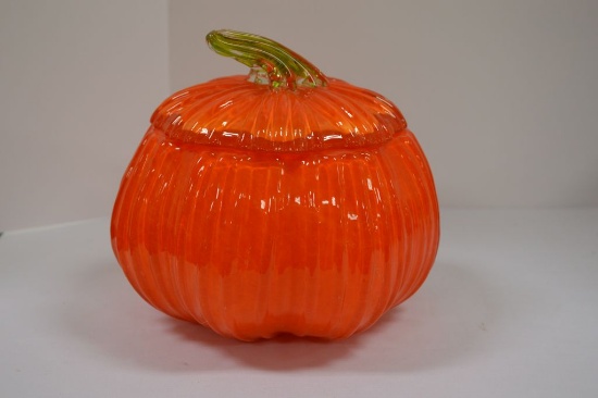 Encased Glass Pumpkin 7"