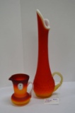 Red Encased Glass Vase/Pitcher 12