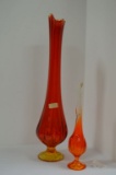 Amberina Stretch Glass Melon Vases 19