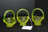 3 Vaseline Mini Baskets 3 1/2