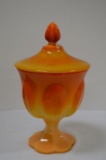 Bitter Sweet Footed Slag Lidded Compote 9 1/2