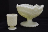 2pc Custard - Footed Compote Starburst and Stemmed Toothpick