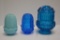 2 Hobnail Fairy Lamps: 1 Blue Custard, 1 Clear Blue 7