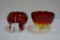 Amberina Hobnail 3 Footed Candy Dishes
