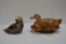 Chocolate Slag Wood Duck Paperweight by Imperial, 1 Chocolate Slag Duck on