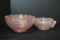 2 Iridescent Pink Bowls: 1 - 7 1/2