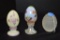 2 Hand painted and Signed Eggs: 1 Marked Fenton, 1 Frosted 