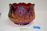 Pink Carnival Starburst Scalloped Edge Crimp Dish/Bowl 6