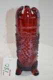 Red Grape/Leaf Pattern Hat Pink Holder 7 1/2