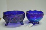 Cobalt Blue Carnival Glass Dish by Imperial Glass, Cobalt Blue Carnival Gla