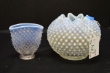 2 Opalescent Hobnail Vases 3