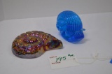 1 Carnival Shell, 1 Blue Handmade Snail