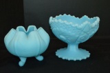 Blue Custard Starburst Footed Candy by Fenton 6