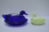 Pair of Ducks on Nest: Cobalt Blue 8