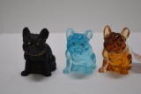 3 Westmoreland Boston Terrier Dog Figurines