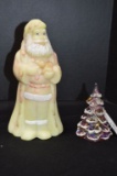 Carnival Pink Hand painted Tree, Burmese Santa Hand painted and Signed by F