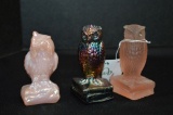 3 Owl Paperweights, 3 1/2