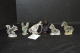 Group of Pressed Glass Animal Figurines