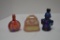 Assorted Burmese Fenton Purse, Washington Perfume Bottle, Small Carnival Bu