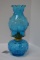 Blue Star and Thumbprint Oil Lamp