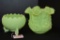 1 Lime Sherbet Ruffled Large Vase Flower Pattern 6