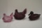 2 Hens on Nest: 1 Fenton, 1 Pressed Glass Duck Candy Dish