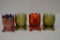 4 Indian Head Toothpick Holders: Carnival, Green and Amberina