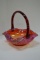 Red Carnival Starburst Square Basket 9 1/2