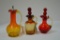 3 Assorted Cruets w/ Stoppers