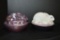 1 .Fenton Iridescent Purple Rabbit/Eggs on Nest, 1 Fenton Iridescent Custar