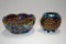 Carnival Bowls Scalloped Edge: Small Grape/Leaf Pattern, Daisy Pattern Larg