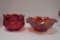 Red Carnival Pressed Glass Bowl 6
