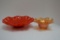 Pair of Opened Lace Edge Dishes: 1 Basket Weave, 1 Small Carnival and Large
