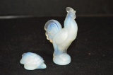 Sabino Glass Rooster and Aladdin Turtle Opalescent 