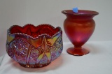 1 Fenton Satin Carnival Vase 6