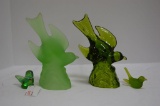 2 Green Bird Figurines 8