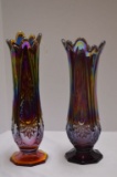 Pair of Carnival Starburst Stretch Vases 10 1/2