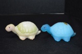 Pair of Hand painted and Signed Turtles by Fenton