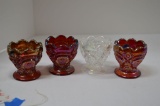 4 Imperial Glass Fluted Edge Toothpick Holders