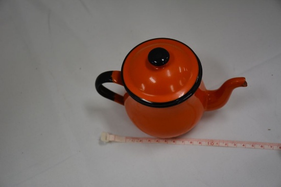 Japan Made Orange Porcelain Mini Tea Pot