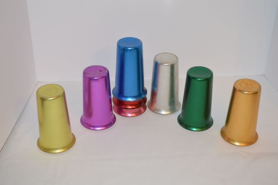 Group of 8 Colored Aluminum Drinking Glasses