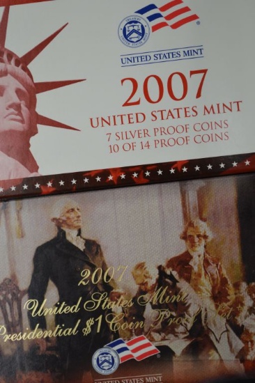 2007 "50 State Quarter" United States Mint Silver Proof Set - Missing 5 Qua